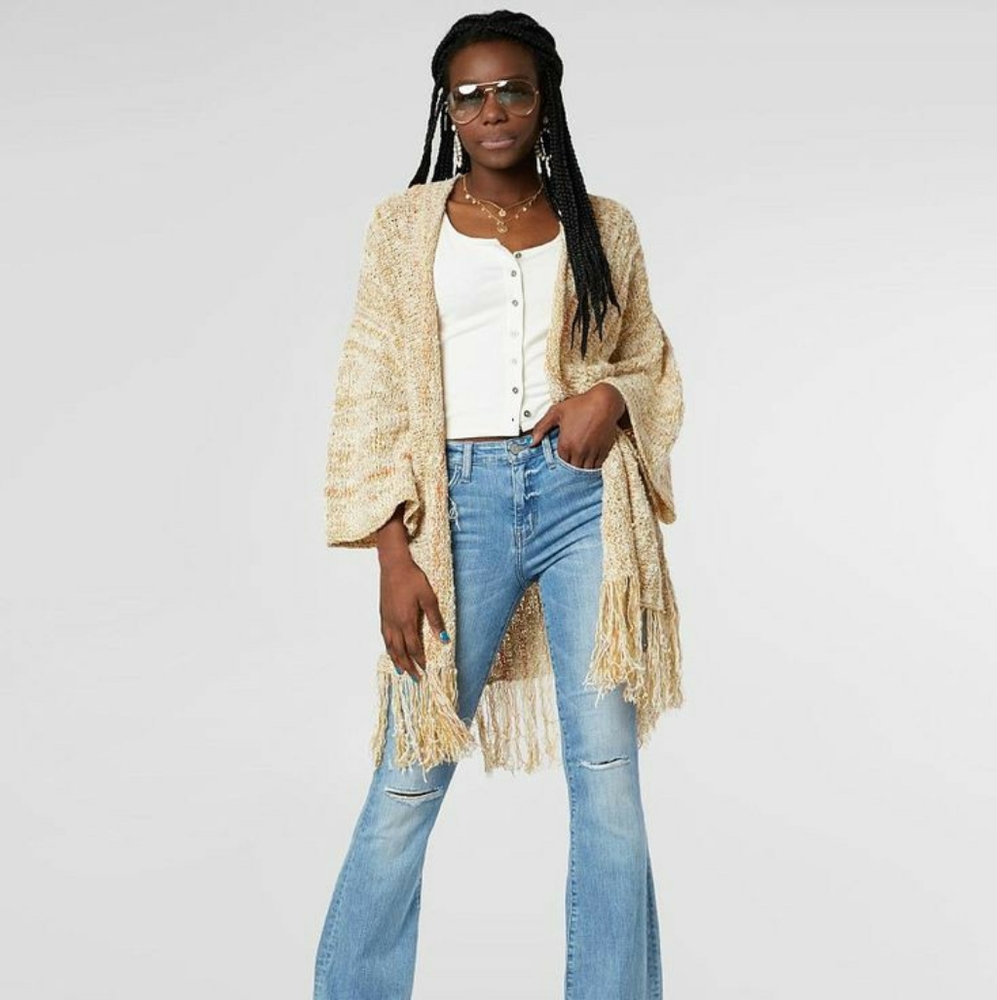 Free People knee length open front sweater